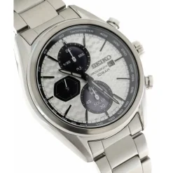 Ure^Seiko Sport Chronograph Quartz Solur Hvid