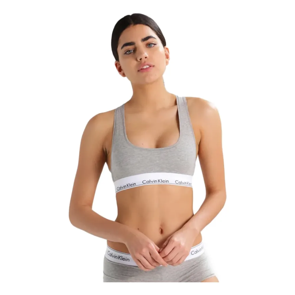 T-Shirts & Toppe<Calvin Klein Sporty Sports-BH med Gummibogstaver Grå