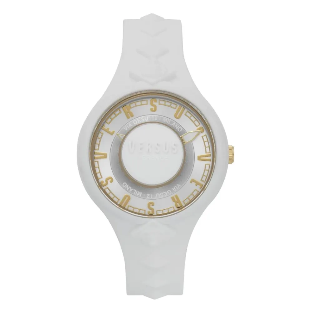 Ure<Versus Versace Sporty White and Gold Watch Hvid