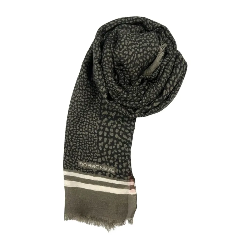 Tørklæder^Borbonese Spotted Print Scarf Grå