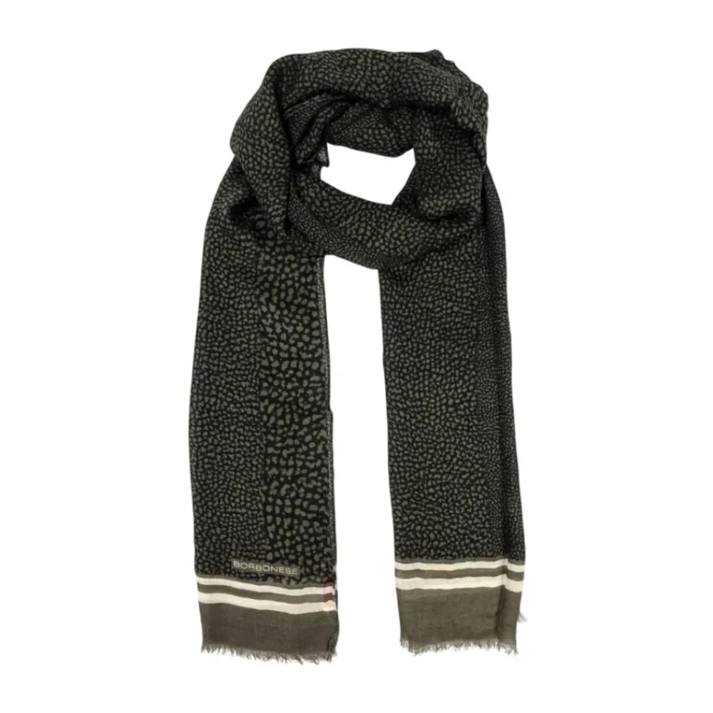 Tørklæder^Borbonese Spotted Print Scarf Grå