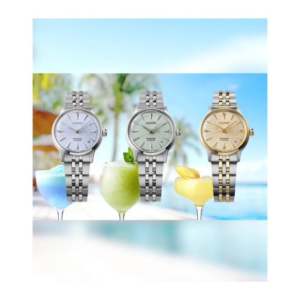 Ure^Seiko SRPL64J1 - Ur PRESAGE Cocktail Automatisk 3 hænder dato Grå