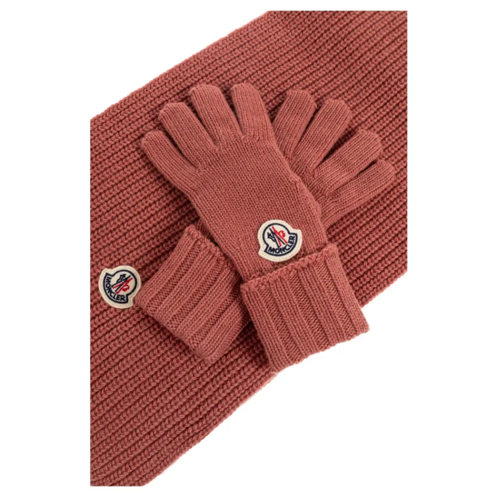 Vanter^Moncler sæt: tørklæde og handsker Pink