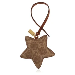 Tilbehør Til Tasker^Coach Star Puffy Bag Charm In Signature Canvas Brun