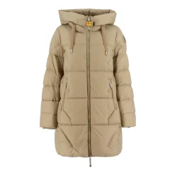 Frakker<Parajumpers Stilfuld Lang Jakke med Dobbelt Lynlås Beige
