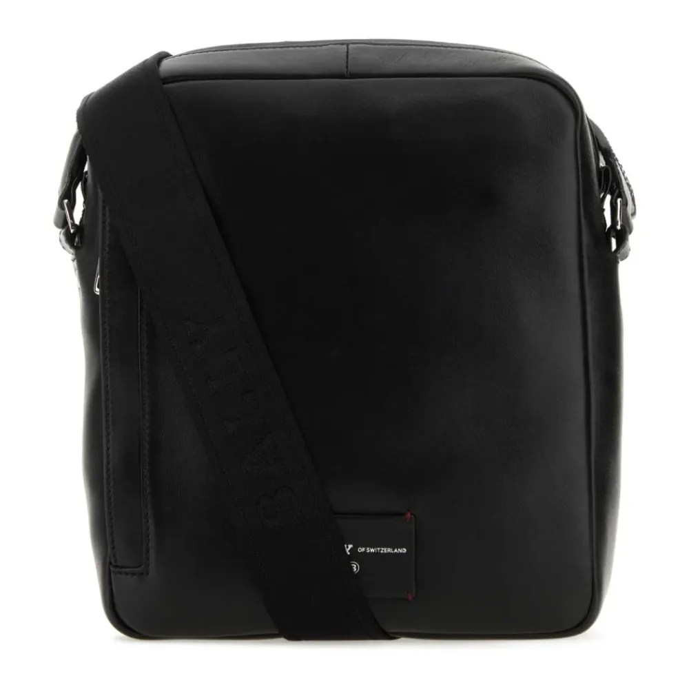Tasker^Bally Stilfuld Læder Crossbody Taske Sort