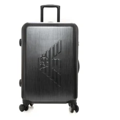 Kufferter<Emporio Armani Stilfuld trolley med 4 hjul og lynlåslukning Sort