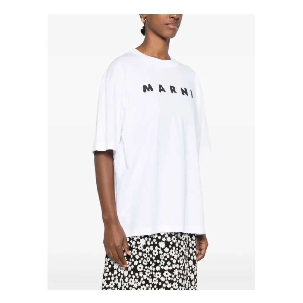 T-Shirts<Marni Stilfuld T-shirt Kollektion Hvid