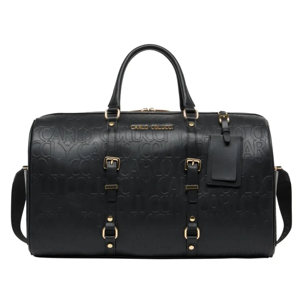 Tasker|Rejsetasker<Carlo Colucci Stilfuld Weekender Taske til Korte Ture Sort