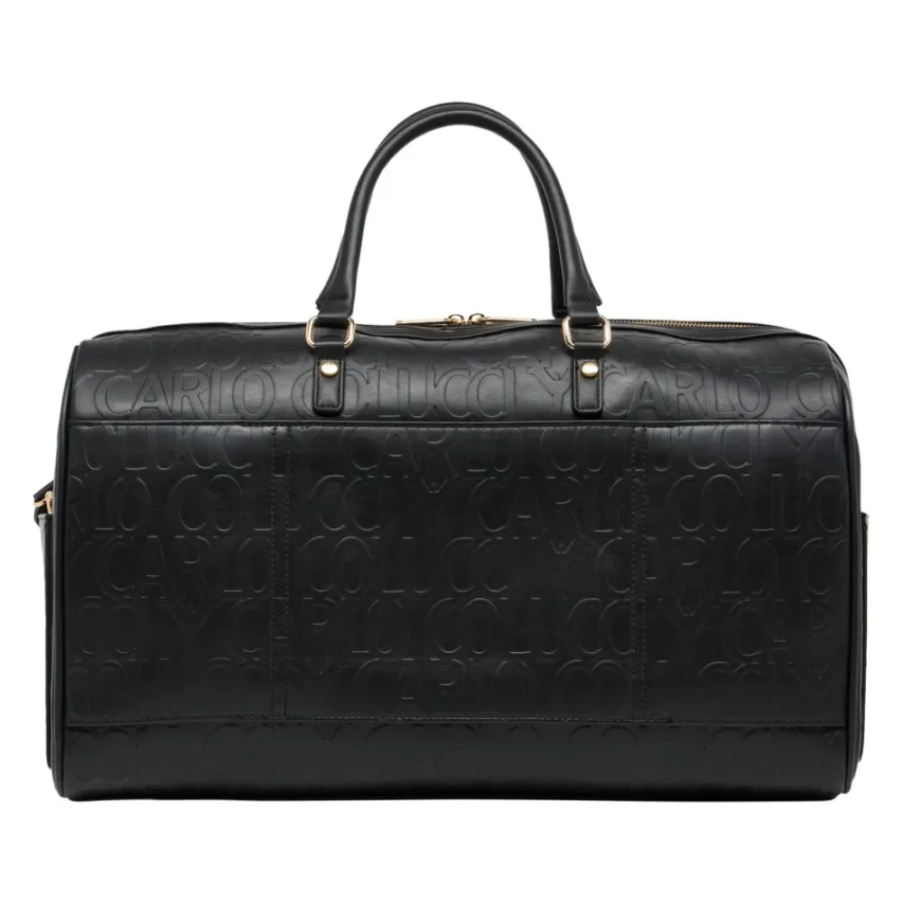 Tasker|Rejsetasker<Carlo Colucci Stilfuld Weekender Taske til Korte Ture Sort
