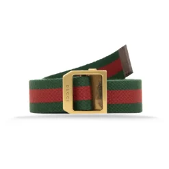 Bælter^Gucci Stofbælte med læderdetaljer Multifarvet
