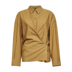 Bluser & Skjorter^Lemaire Straight Collar Twisted Shirt Brun