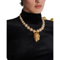 Smykker<Balmain Strawberry halskæde med metal og rhinsten Gul