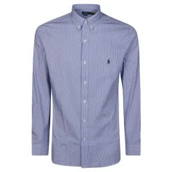 Skjorter^Polo Ralph Lauren Stretch Poplin Hairline Skjorte Blå