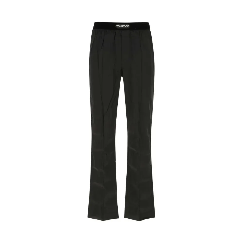 Træningsbukser & Tights<Tom Ford Stretch-Silke Satin Pyjamabukser Sort