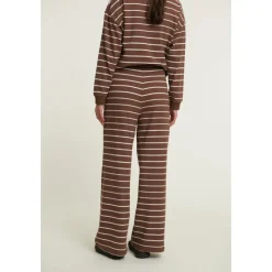 Bukser^Basic Apparel Stribede afslappede bukser i Brun