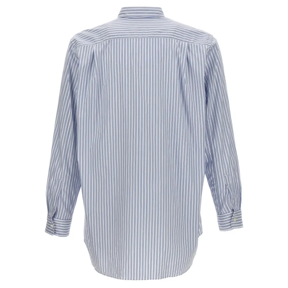 Skjorter<Comme des Garçons Play Stribet bomuldsskjorte Blå