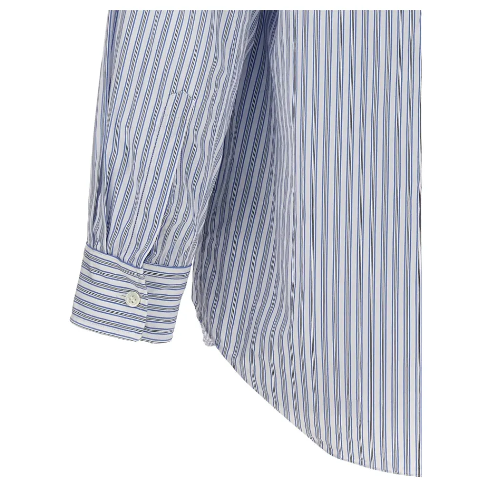 Skjorter<Comme des Garçons Play Stribet bomuldsskjorte Blå
