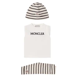 Bodystocking & Sæt^Moncler Stribet bomuldssæt Hvid