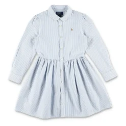 Kjoler & Nederdele^Polo Ralph Lauren Stribet Oxford-skjortekjole i bomuld Blå