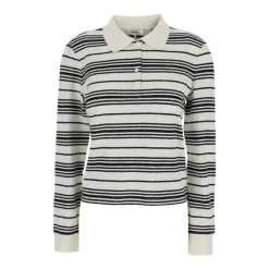 Striktrøjer & Sweatere^Frame Stribet Poloskjorte Hvid