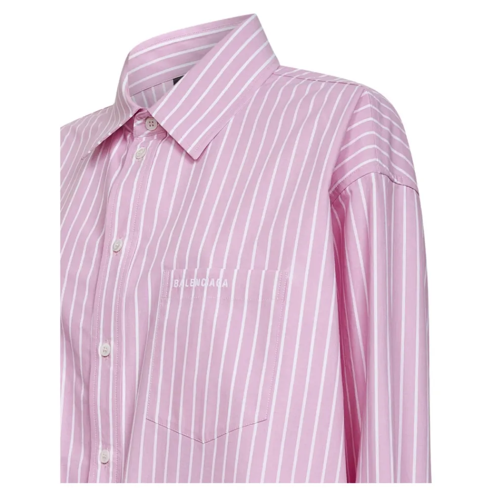 Bluser & Skjorter<Balenciaga Stribet Skjorte Pink