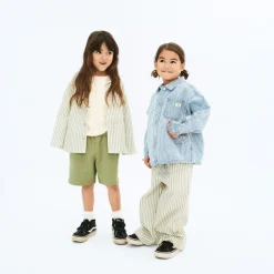 Nattøj<Wheat Stribet Unisex Junior Pyjamas Soft Stripe Grøn