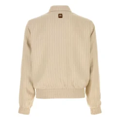 Jakker<Amiri Stribet Zip-up Jakke Beige