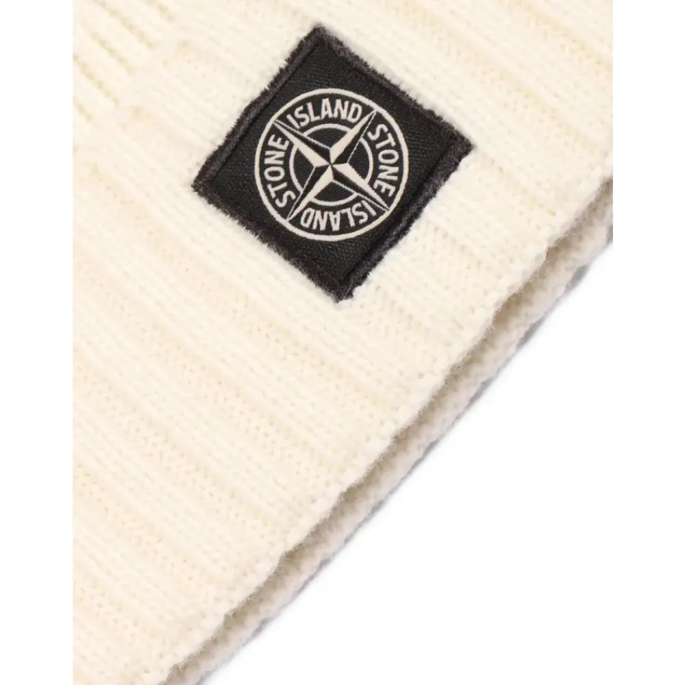 Huer & Kasketter^Stone Island Strikket Beanie Hat KIDS Beige