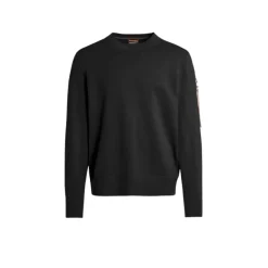 Sweatshirts^Parajumpers Strikket bomuldssweater med logo på ærmet Sort