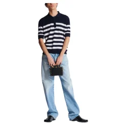 Strik^Balmain Strikket stribet polo Blå