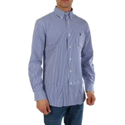 Skjorter<Ralph Lauren Stripet Stretch Poplin Skjorte Blå