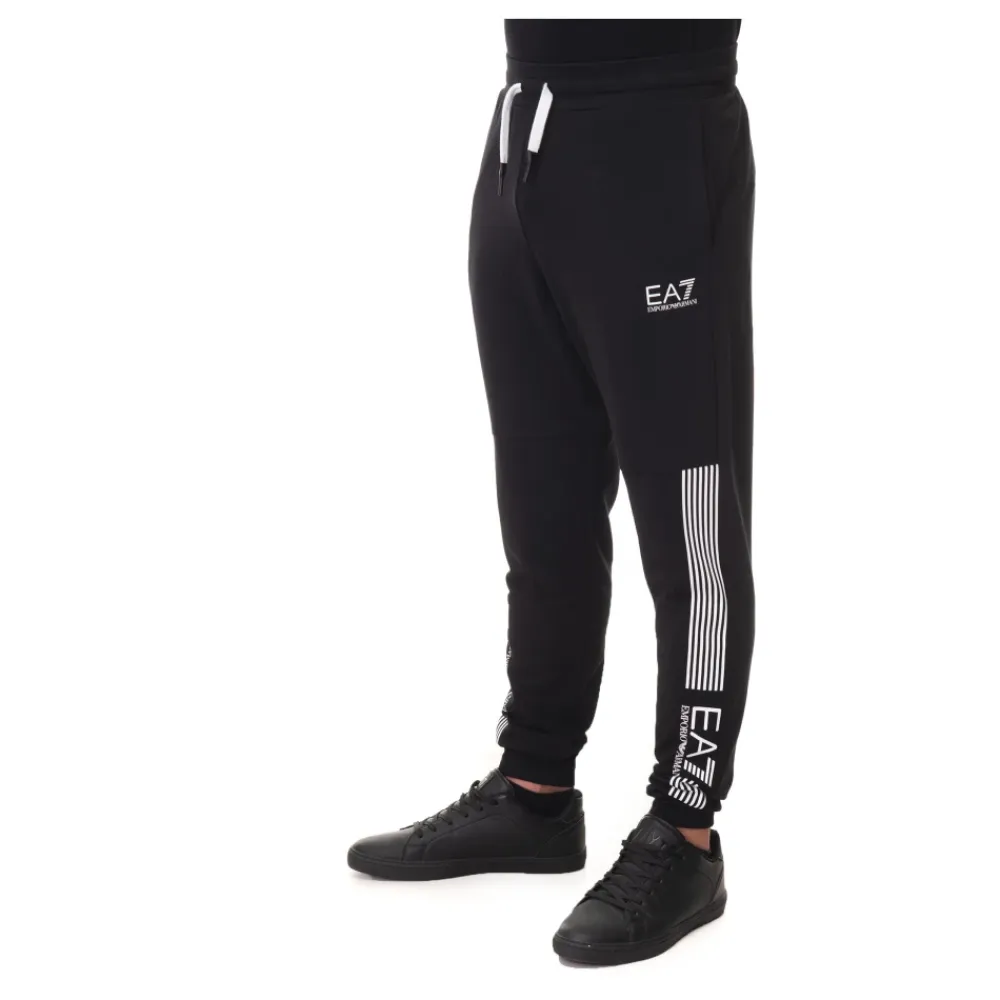 Bukser<Emporio Armani EA7 Strækbare overalls bukser med striber Sort