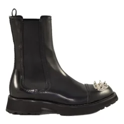 Chelsea Boots<Alexander McQueen Studded Læder Beatles Sko Sort