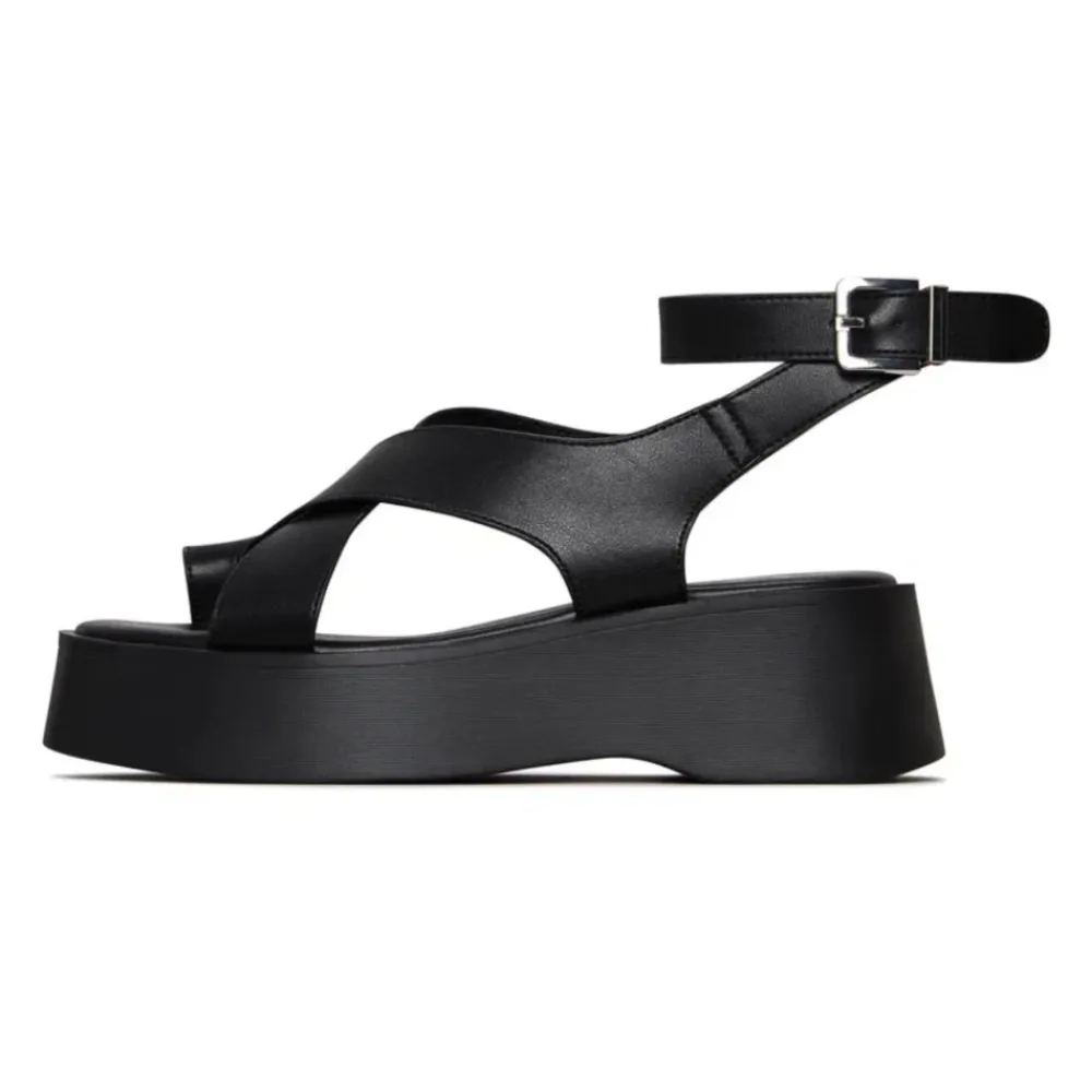 Sandaler^Cesare Gaspari Suede Cross-Strap Sandals - Black Sort