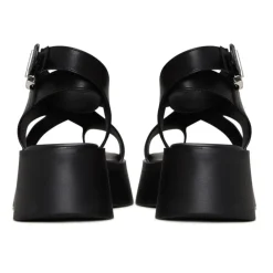 Sandaler^Cesare Gaspari Suede Cross-Strap Sandals - Black Sort