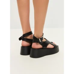 Sandaler^Cesare Gaspari Suede Cross-Strap Sandals - Black Sort