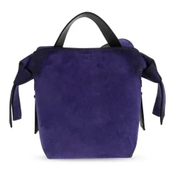Tasker|Håndtasker<Acne Studios Suede Håndtaske med Logo Lilla