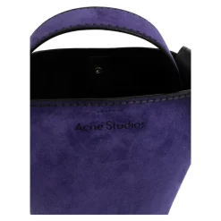 Tasker|Håndtasker<Acne Studios Suede Håndtaske med Logo Lilla