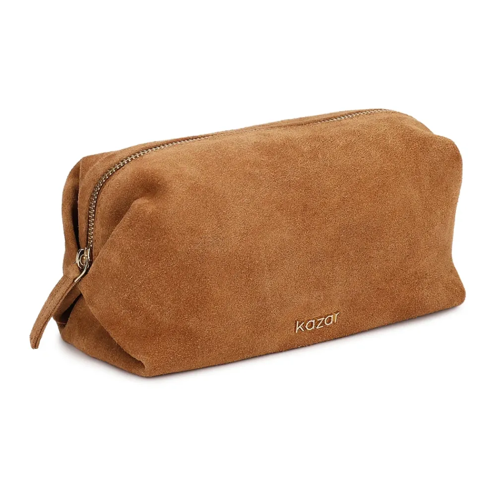 Toilettasker^Kazar Suede Kosmetiktaske Brun