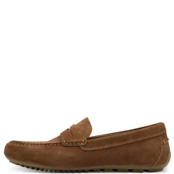 Loafers<Tamaris Suede Loafer i Cognac Brun