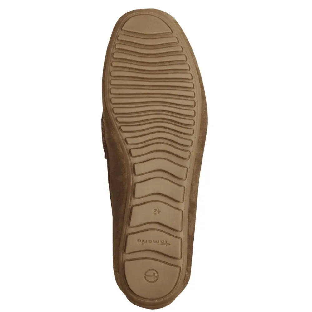 Loafers<Tamaris Suede Loafer i Cognac Brun
