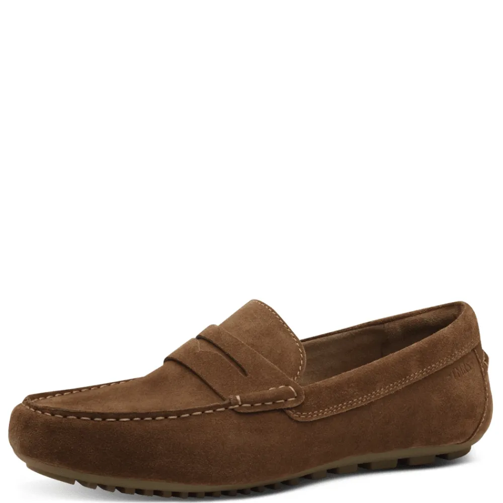 Loafers<Tamaris Suede Loafer i Cognac Brun