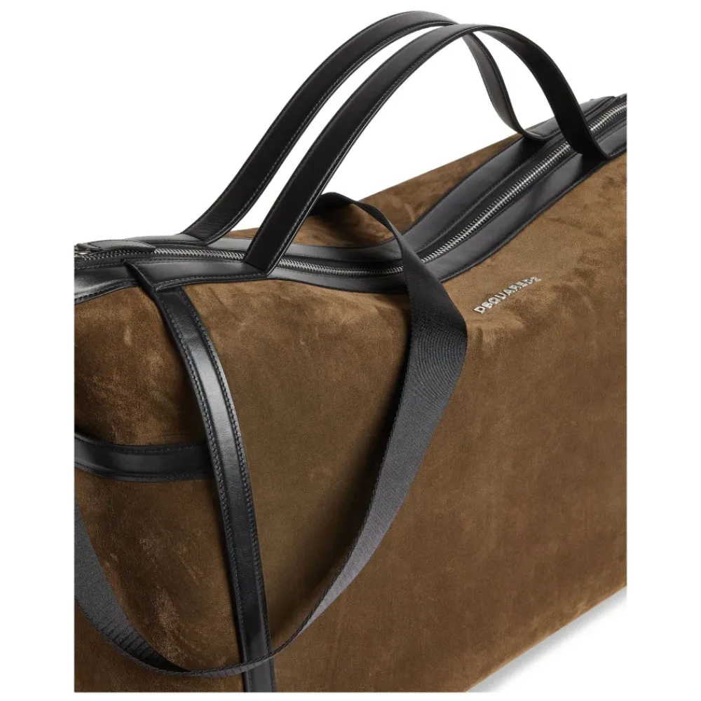 Rejsetasker^Dsquared2 Suede Weekend Holdall Taske Brun