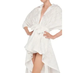 Kjoler^Norma Kamali Super Oversized BF NK Shirt Babydoll Mini Kjole Hvid