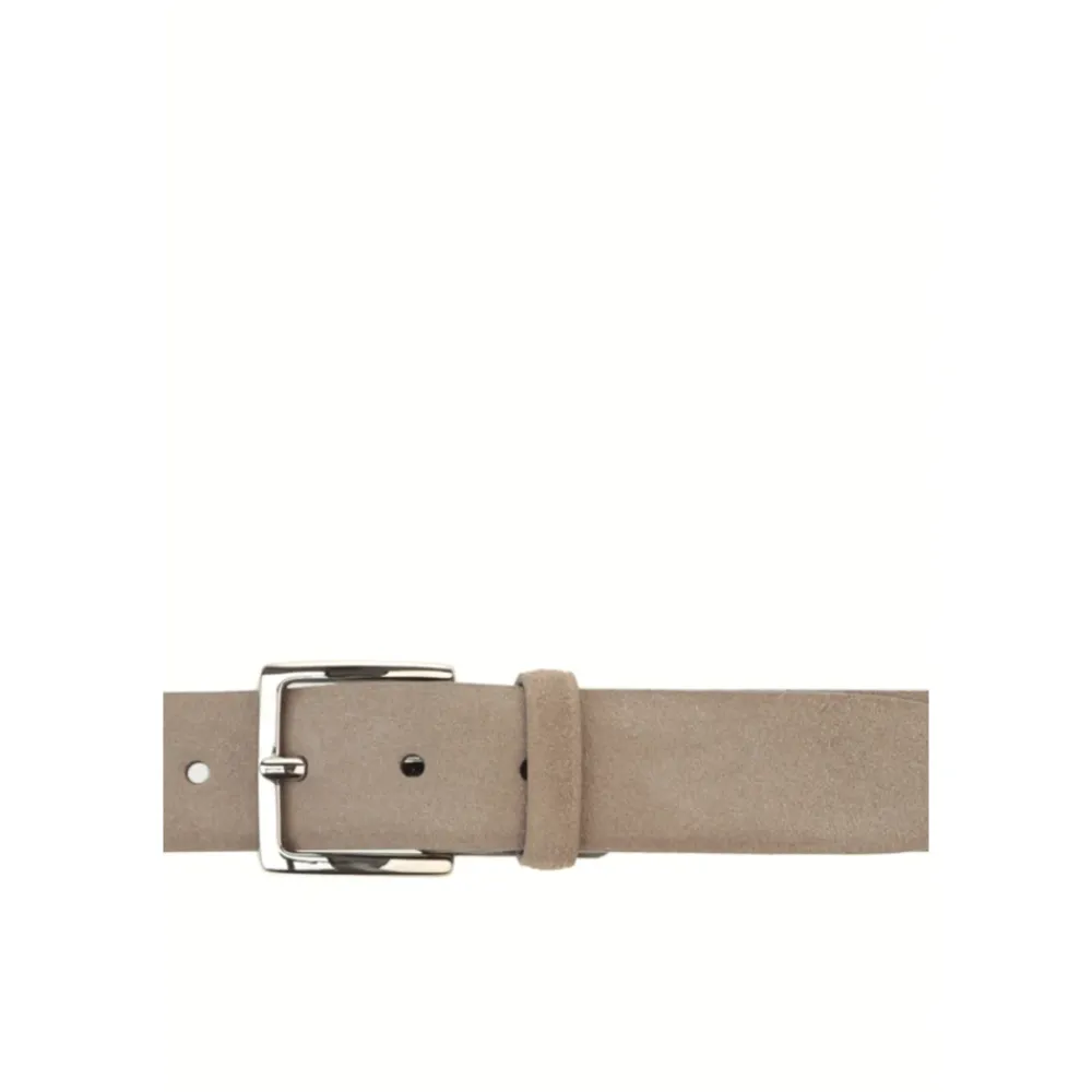 Bælter^Orciani Supersoft Suede Bælte Sølvspænde Grå