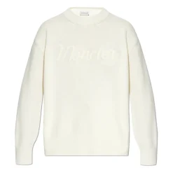 Sweatshirts<Moncler Sweater med broderet logo Beige