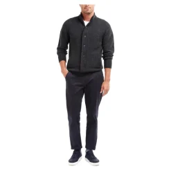 Strik^Barbour Sweater med lynlås og knapper Grå