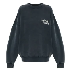 Sweatshirts^Anine Bing Sweatshirt med logo Grå