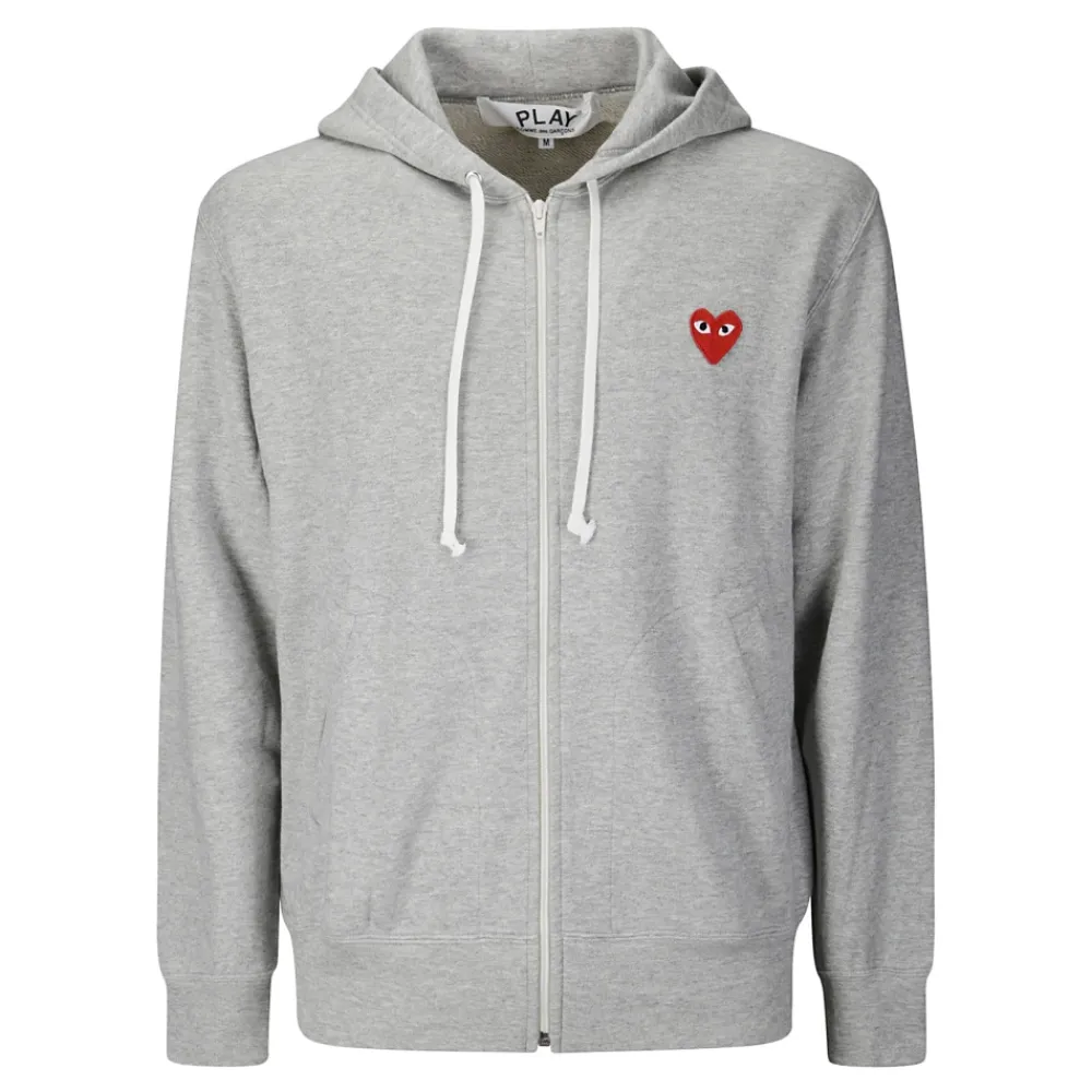 Trøjer^Comme des Garçons Play Sweatshirt med rødt emblem Grå